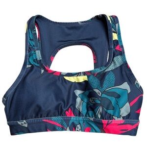 {JoyLab} Floral Tropical Print Racerback Cutout Sports Bra